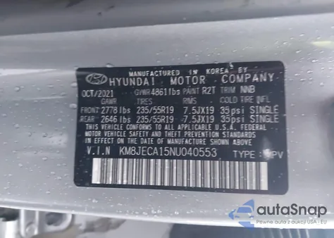 2022 Hyundai Tucson Hybrid Limited from USA, damaged, VIN KM8JECA15NU040553